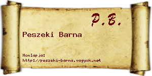 Peszeki Barna névjegykártya