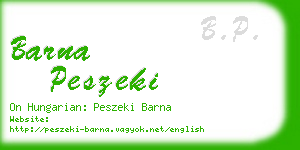 barna peszeki business card